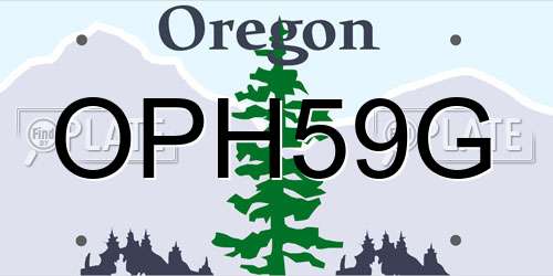 OPH59G Oregon License Plate