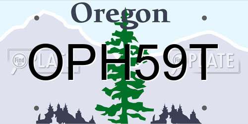 OPH59T Oregon License Plate