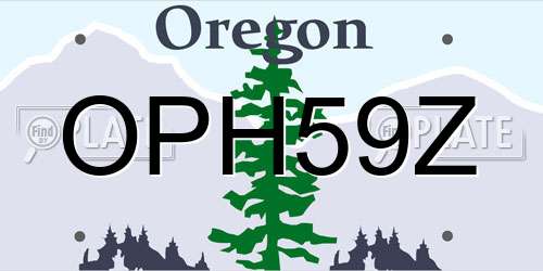 OPH59Z Oregon License Plate