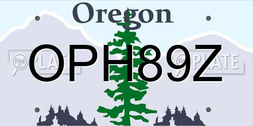OPH89Z Oregon License Plate