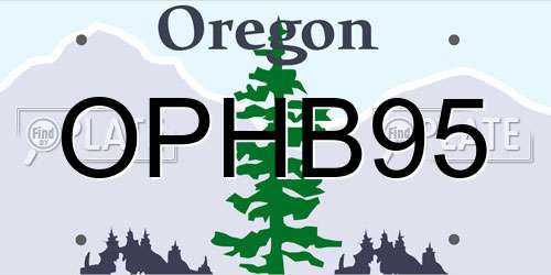 OPHB95 Oregon License Plate