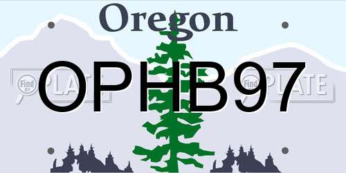OPHB97 Oregon License Plate
