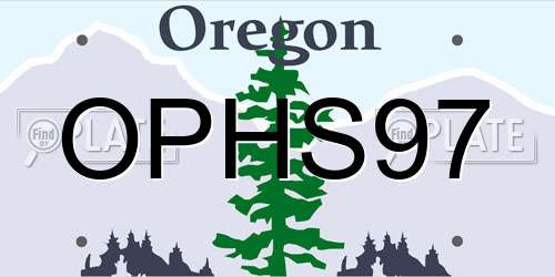 OPHS97 Oregon License Plate