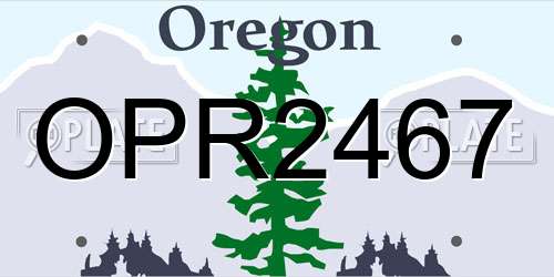 OPR2467 Oregon License Plate