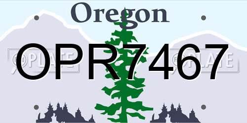 OPR7467 Oregon License Plate