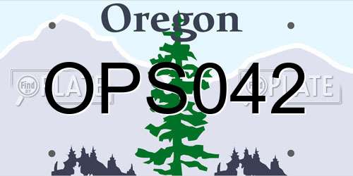 OPS042 Oregon License Plate