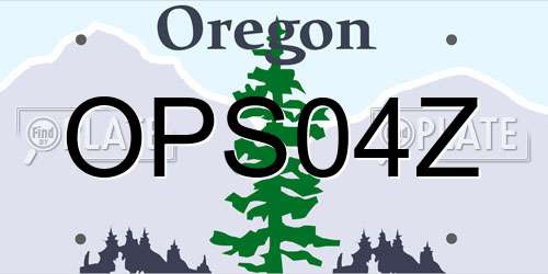 OPS04Z Oregon License Plate