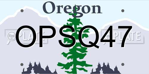 OPSQ47 Oregon License Plate