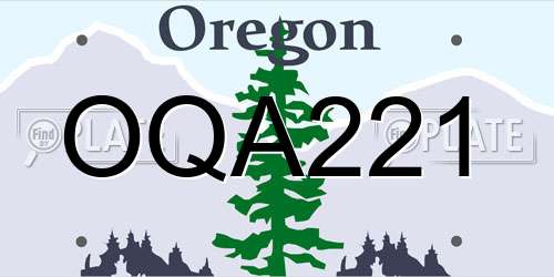 OQA221 Oregon License Plate