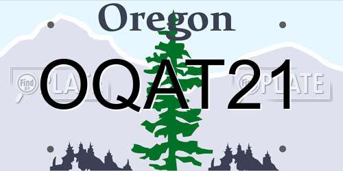OQAT21 Oregon License Plate