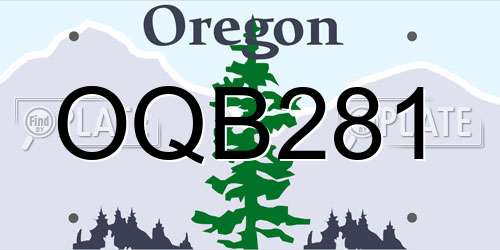OQB281 Oregon License Plate