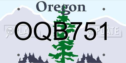 OQB751 Oregon License Plate