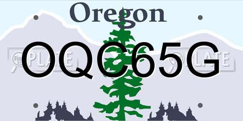 OQC65G Oregon License Plate