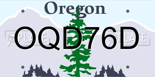 OQD76D Oregon License Plate