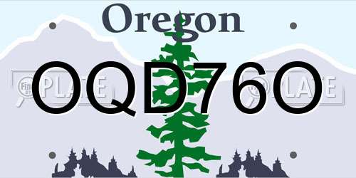 OQD76O Oregon License Plate