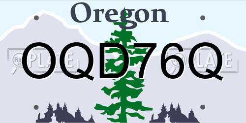 OQD76Q Oregon License Plate