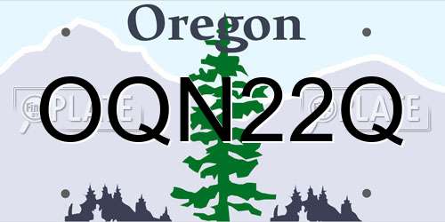 OQN22Q Oregon License Plate