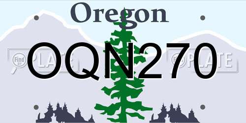 OQN270 Oregon License Plate