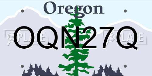 OQN27Q Oregon License Plate