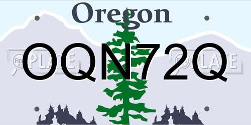 OQN72Q Oregon License Plate