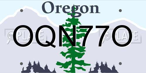 OQN77O Oregon License Plate