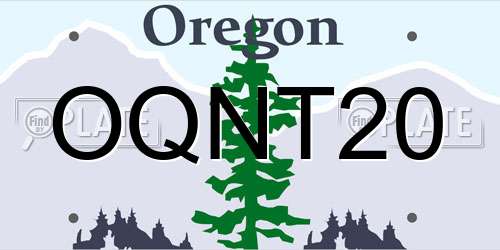 OQNT20 Oregon License Plate