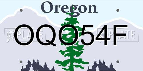 OQO54F Oregon License Plate