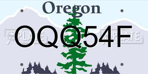 OQQ54F Oregon License Plate