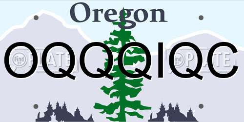 OQQQIQC Oregon License Plate
