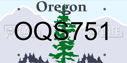 OQS751 Oregon License Plate