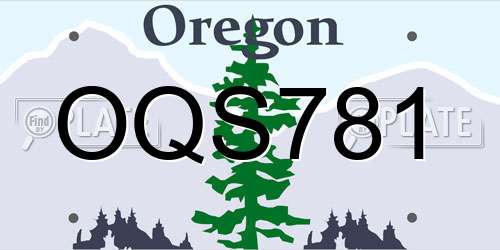 OQS781 Oregon License Plate