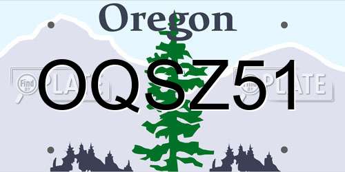 OQSZ51 Oregon License Plate