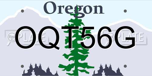 OQT56G Oregon License Plate