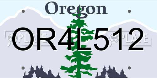 OR4L512 Oregon License Plate