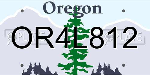 OR4L812 Oregon License Plate