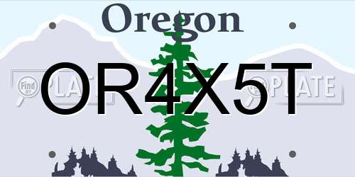 OR4X5T Oregon License Plate