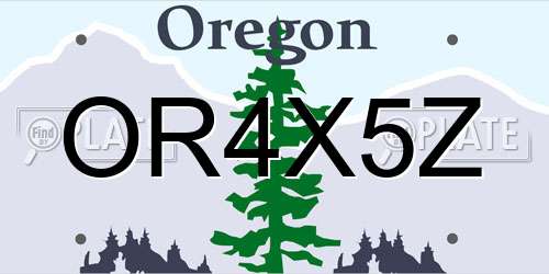 OR4X5Z Oregon License Plate