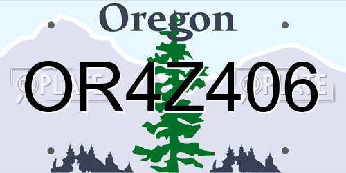 OR4Z406 Oregon License Plate