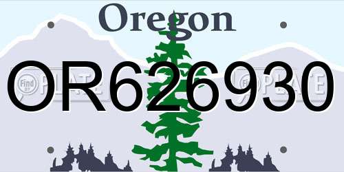 OR626930 Oregon License Plate