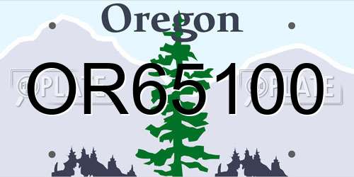 OR65100 Oregon License Plate