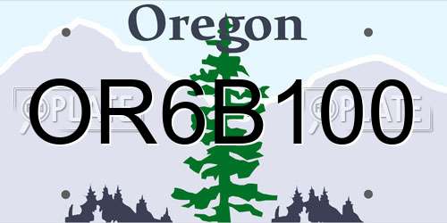OR6B100 Oregon License Plate