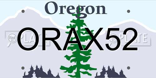 ORAX52 Oregon License Plate