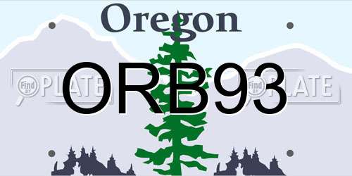 ORB93 Oregon License Plate