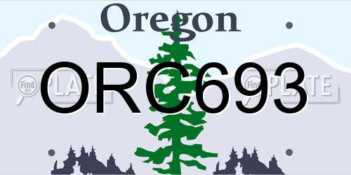 ORC693 Oregon License Plate