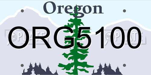 ORG5100 Oregon License Plate