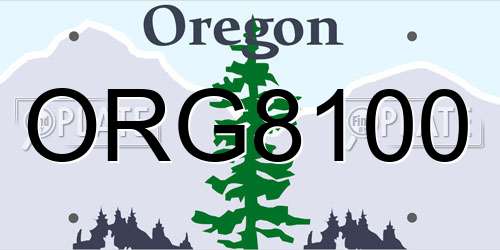 ORG8100 Oregon License Plate