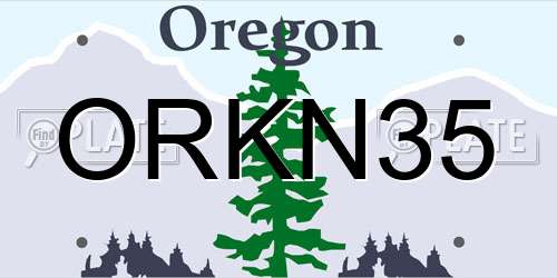 ORKN35 Oregon License Plate