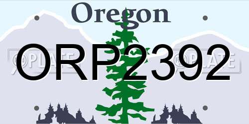 ORP2392 Oregon License Plate