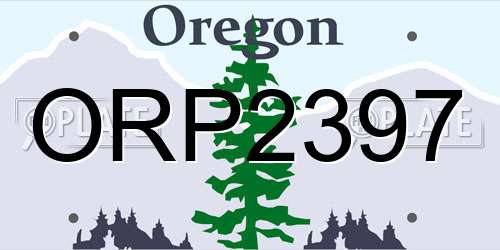 ORP2397 Oregon License Plate