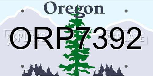 ORP7392 Oregon License Plate